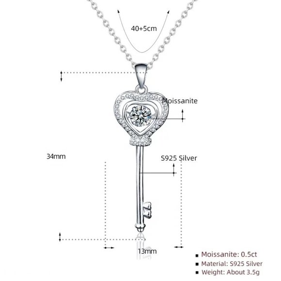 Certified 1/2ct. t.w. Diamond Dancing Key Necklace - Picture 6 of 15
